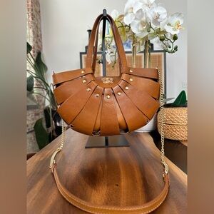 Pratesi Firenze Florentine Leather Satchel Handbag Italian Luxury Top Handle Bag